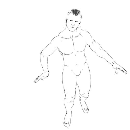 Line Art Muscular Man