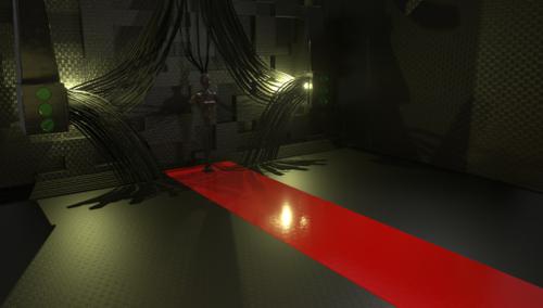 SciFi scene with humanoid