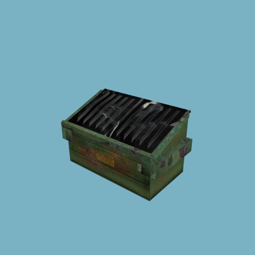 Dumpster textured for the Blender game engine