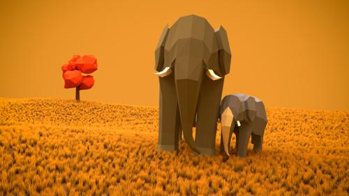 Low Poly Elephant