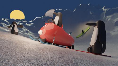 Penguin Ski Trip