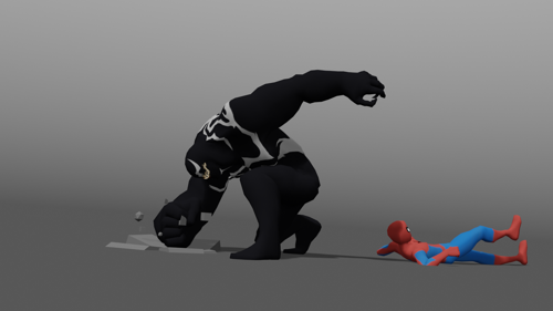 Spiderman and Venom animation rigs