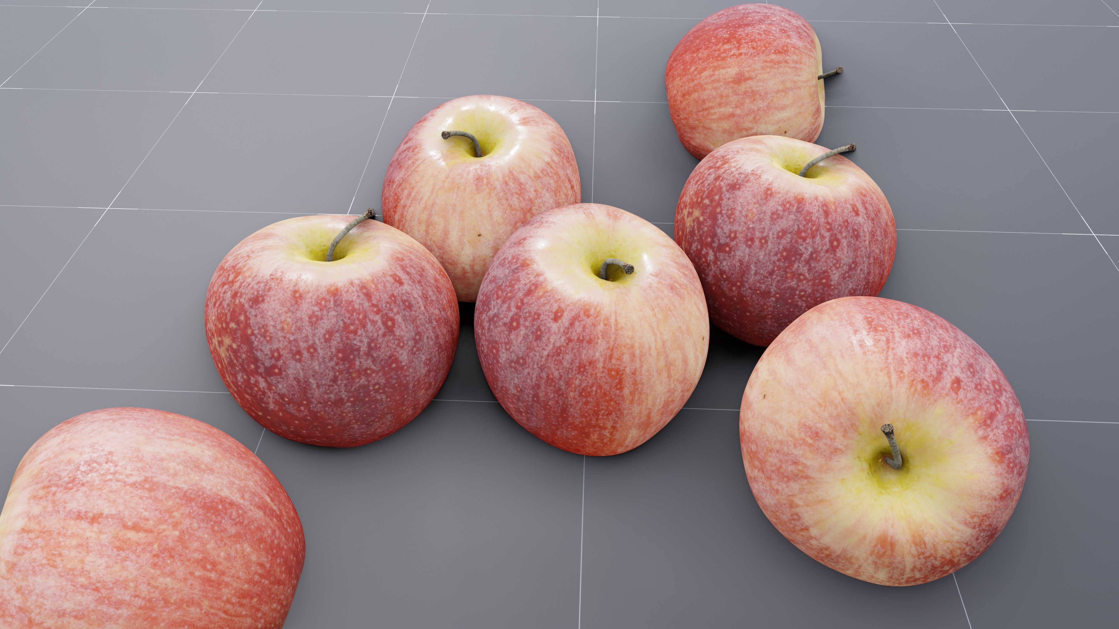 Red/Yellow Apple (textured) for Eevee and Cycles