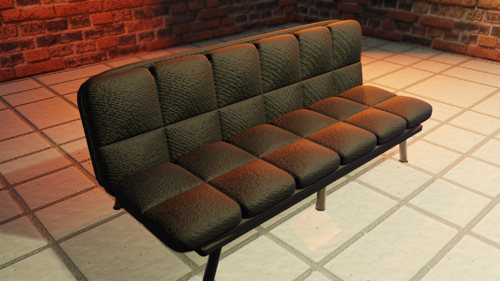 Black Futon with PBR fabric texture