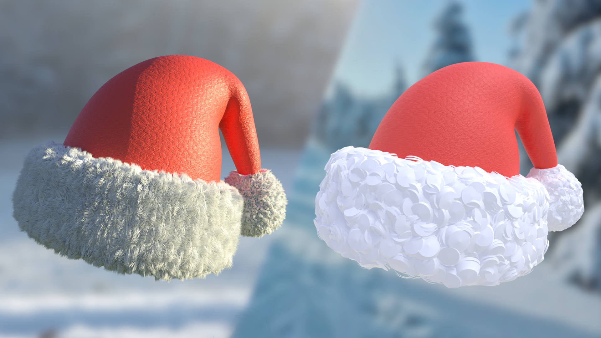 christmas santa hat (realistic and stylized)