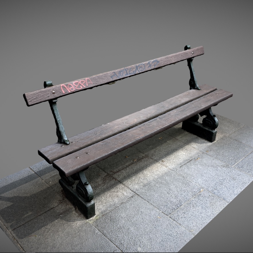 Bench in the city of Brussels