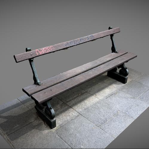 Bench in the city of Brussels