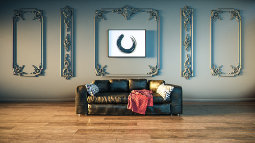 Leather Studio Sofa 3D model- EEVEE, Cycles