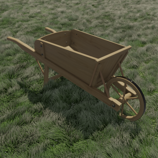 Wooden wheelbarrow