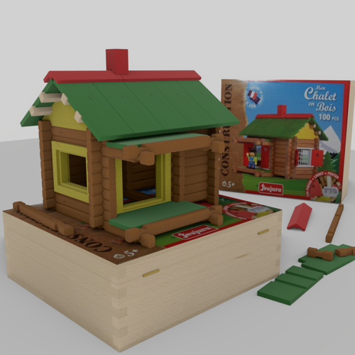 Wooden building game Swiss chalet