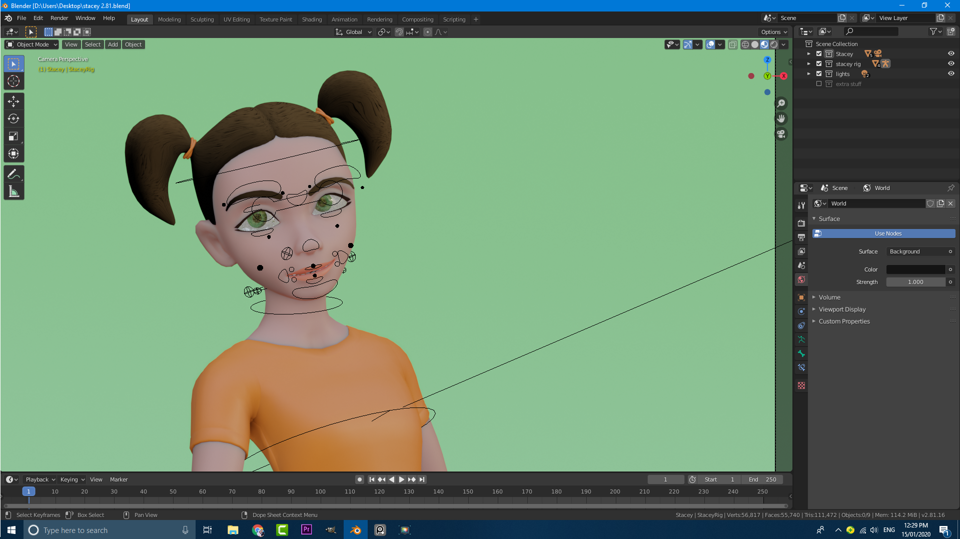 Stacey_Rigged Character_Eevee 2.8+