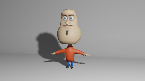 lowpoly cartoon style guy with textures