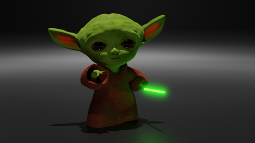 Toddler Yoda revised February 2020 by Blender CGI