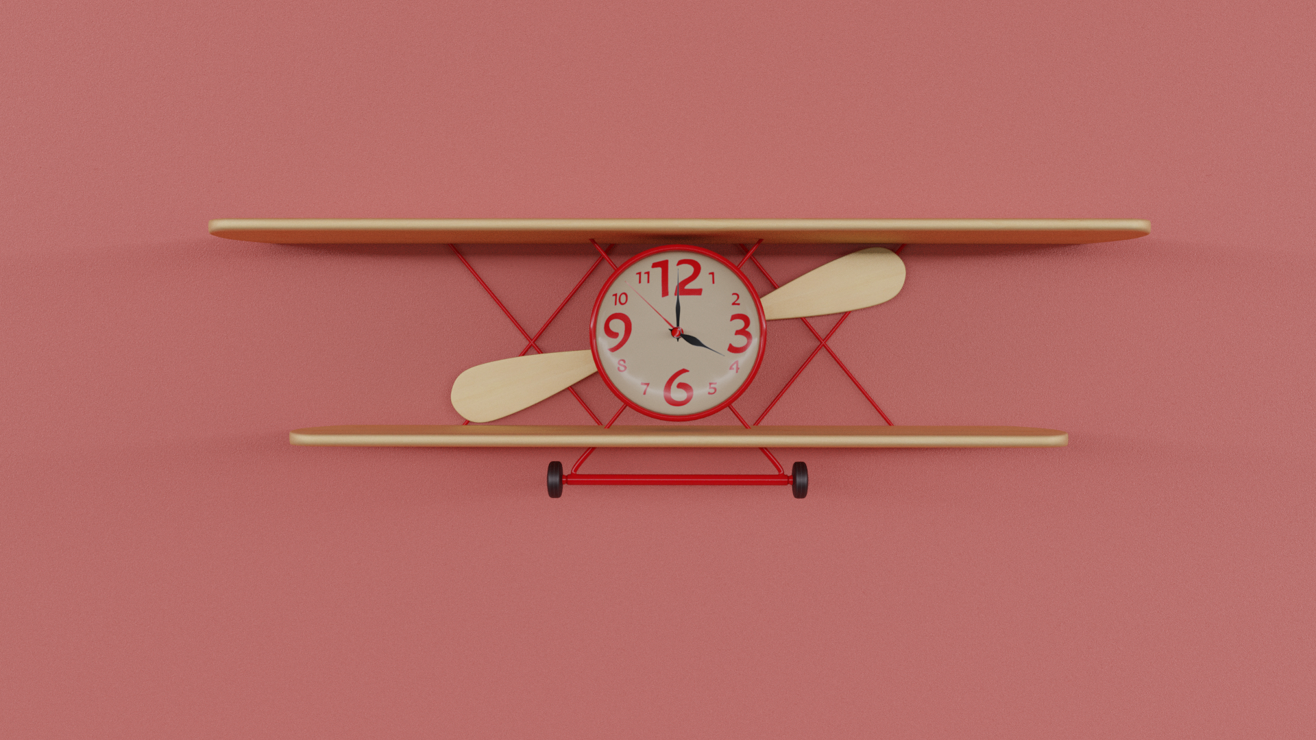 Wall shelf with clock "Aviator"