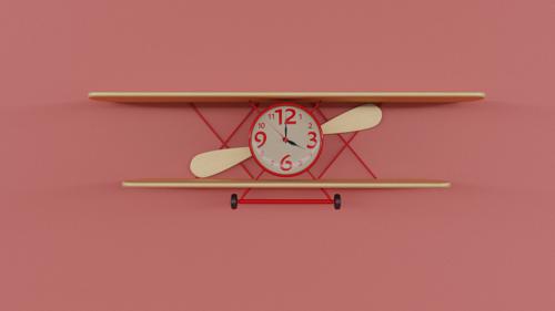 Wall shelf with clock "Aviator"