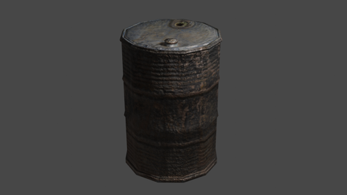 RUSTY METAL BARREL  (LOW POLY)