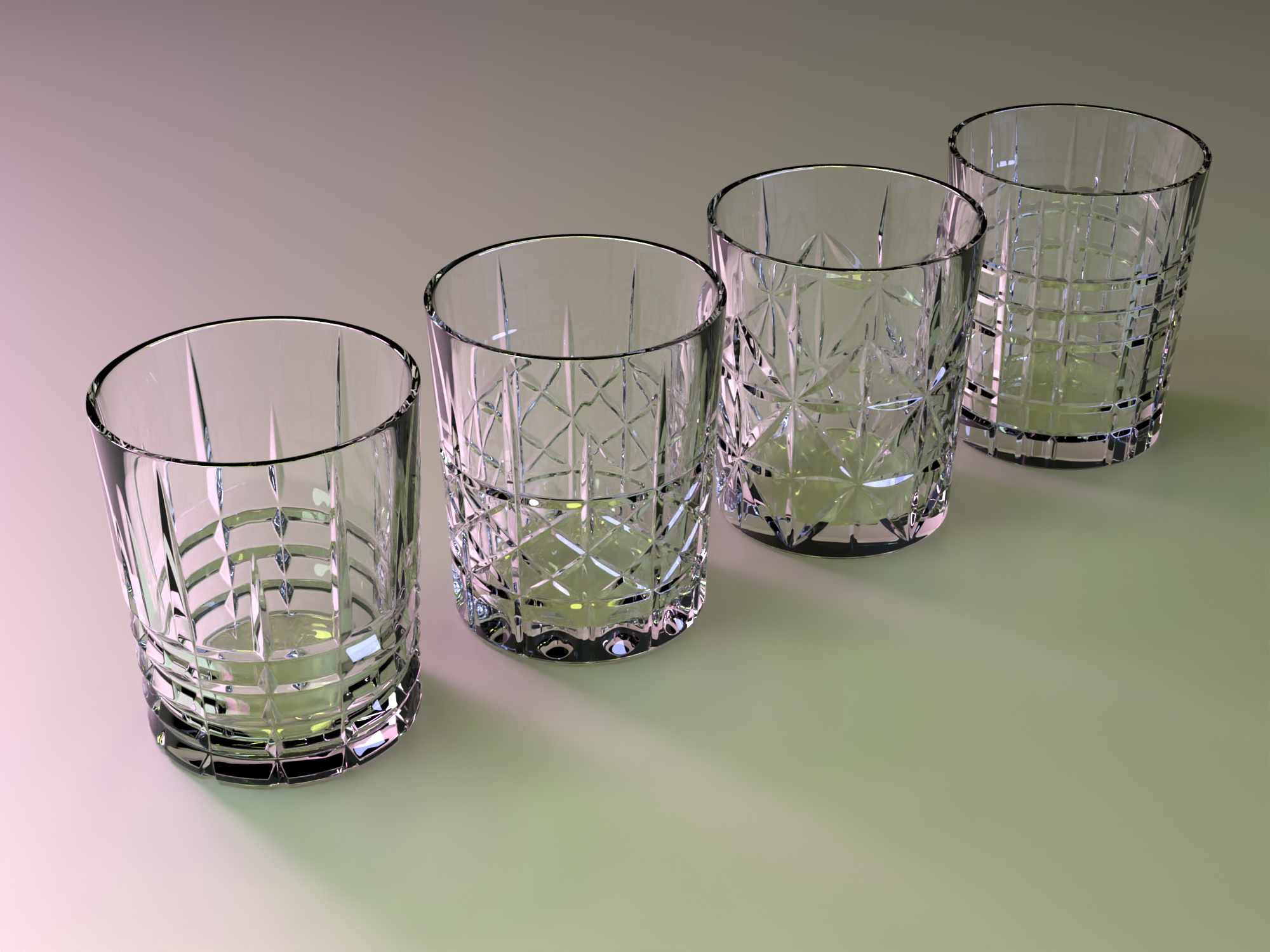 Set of Four Whiskey Glasses