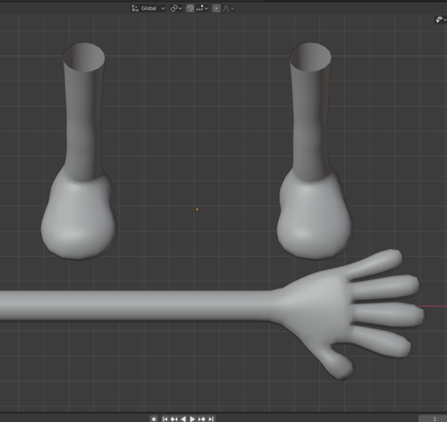 Stylized arms and legs