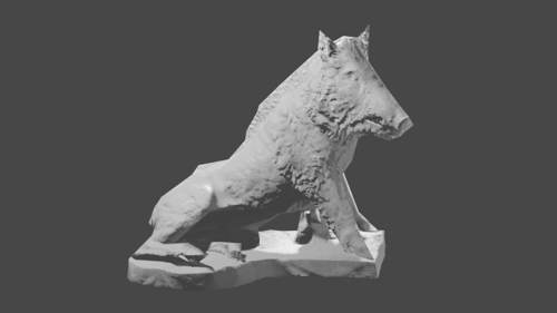 SEATED WILD BOAR (LOW POLY)