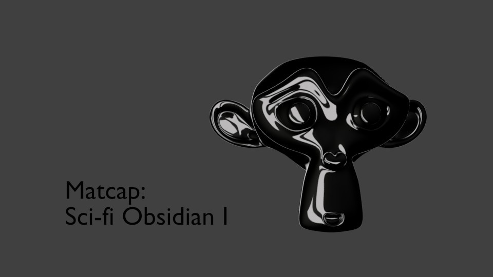 Matcap: Sci-fi Obsidian I (v1.0)