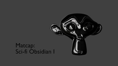 Matcap: Sci-fi Obsidian I (v1.0)