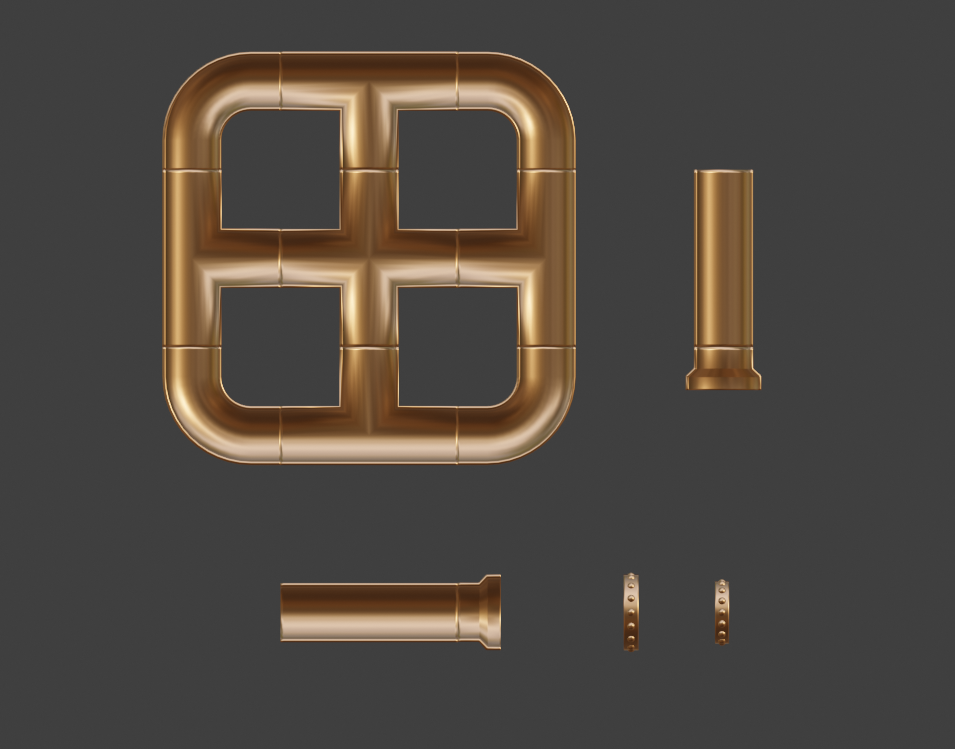Brass pipes (half)