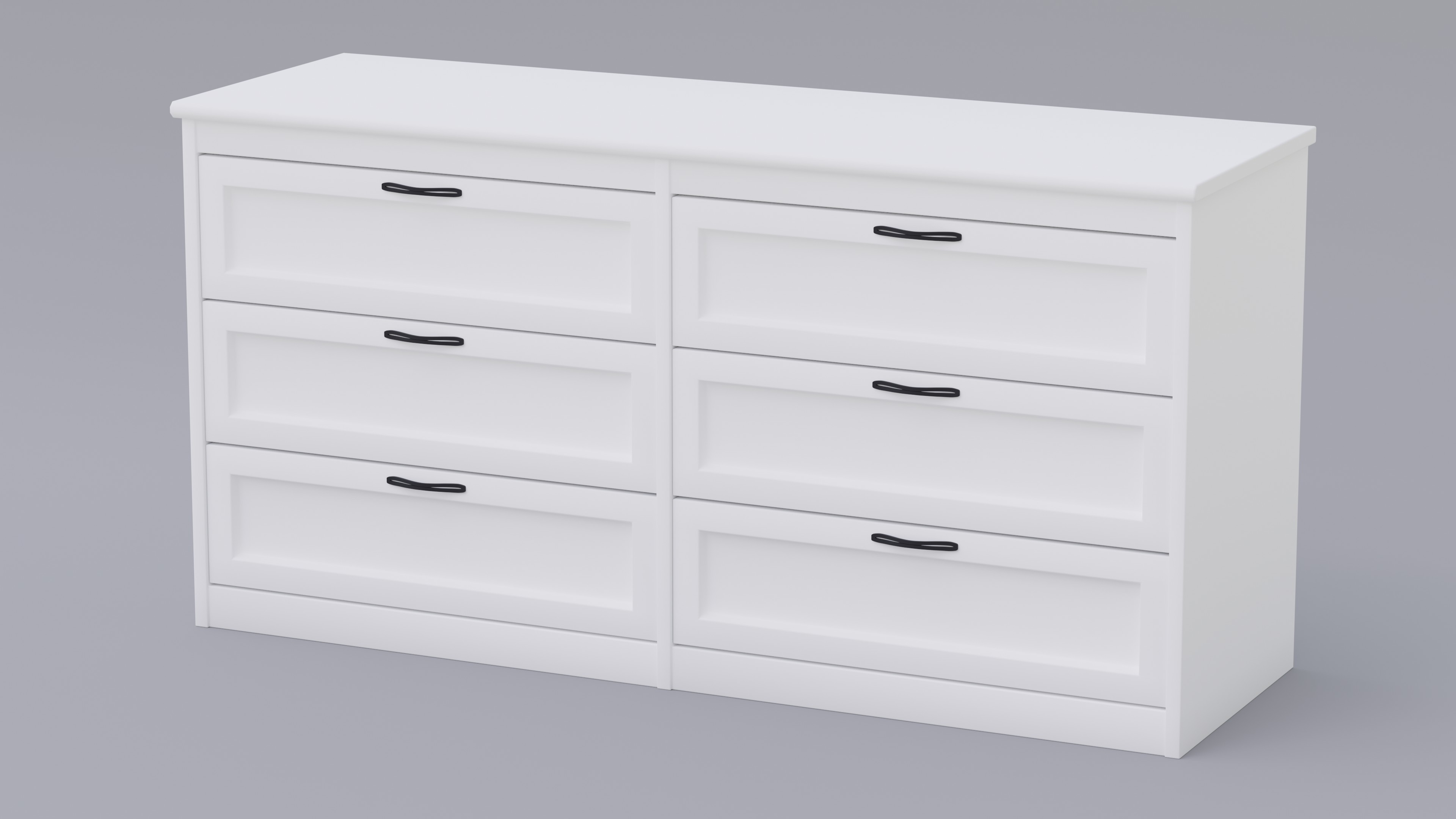 White Dresser With Fully Modelled Drawers