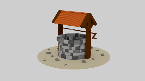 low poly well