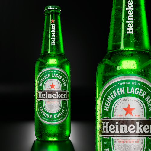 Cold bottle material and lighting setup