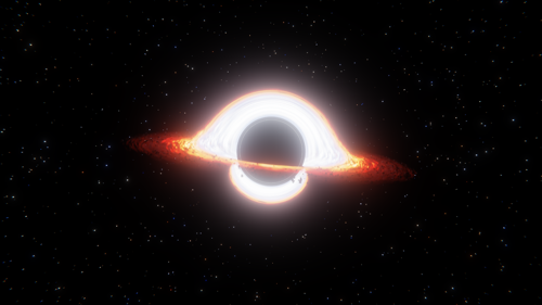 Realistic Black Hole + Accretion Disk + Galaxy Background