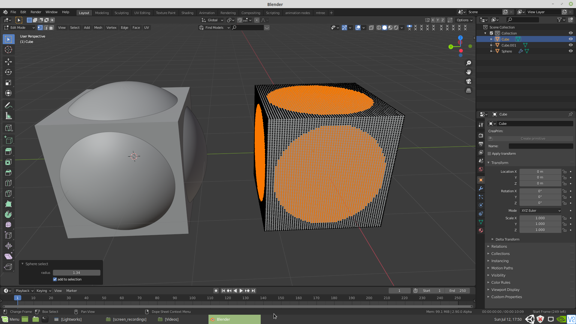 3D selection addon