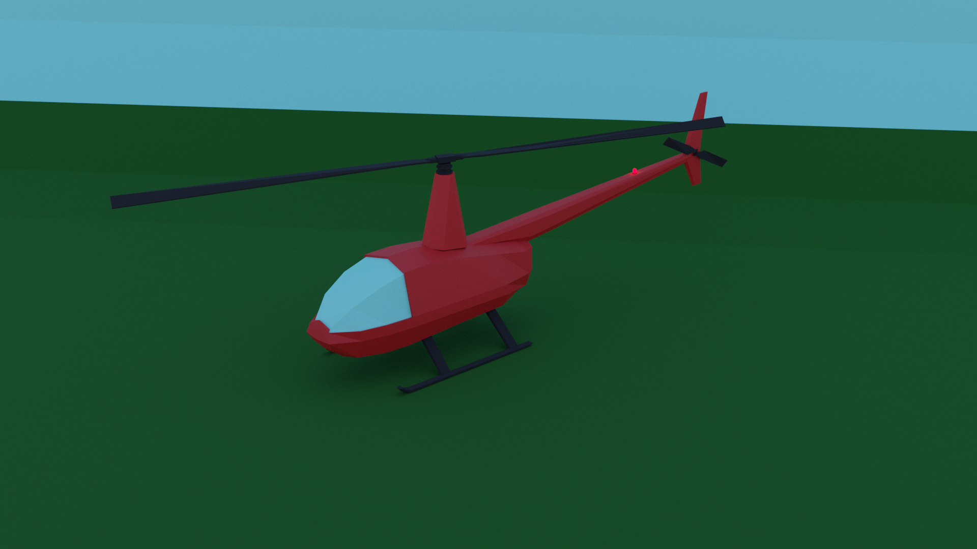 low poly helicopter