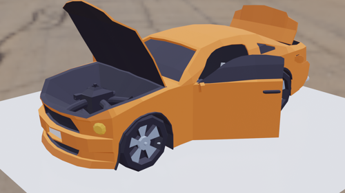 low poly car