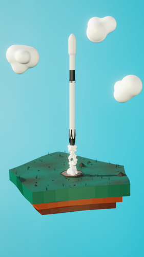 Low Poly SpaceX Falcon 9 - by NucleonVFX