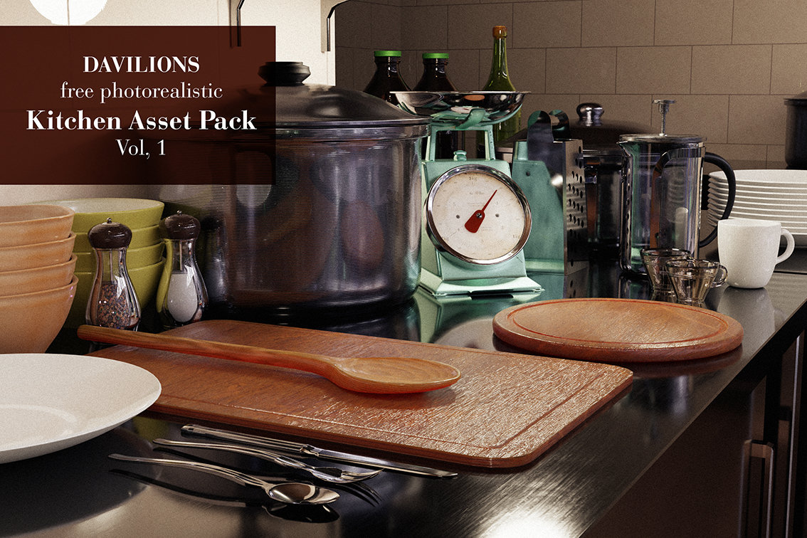 Kitchen Asset Library-Pack photoreal Vol.1