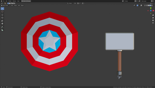captain america's shield and thor's hammer