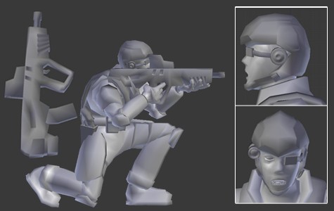 Low Poly Modern Soldier (rigged)