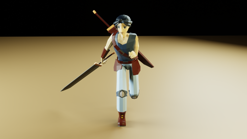 Lowpoly Character Swords Man