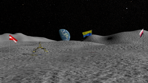 Moon with Flags
