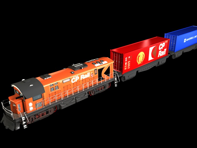Train Canadian Pacific 424 (silver streak) +2 vagons