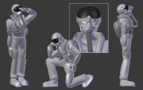 Low Poly Fighter Pilot (rigged)
