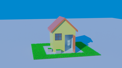 Blender Düşük poligon ev modeli/ Low poly home model(+Tutorial)