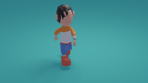 free model lowpoly guy big shoes (rigged)