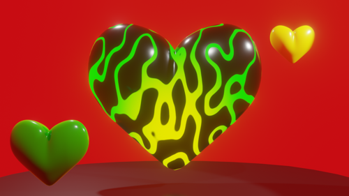 Hearts Low-Poly with Musgrave Texture
