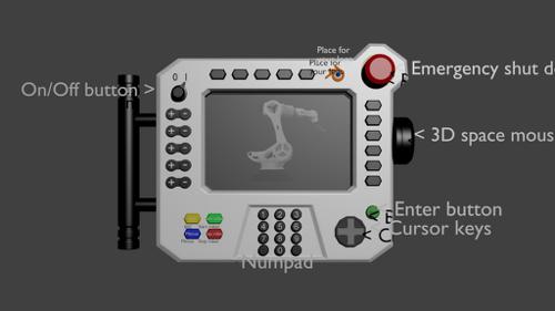 Hi-Poly Sci-Fi robot teach pendant