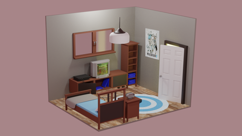 Isometric Bedroom Scene