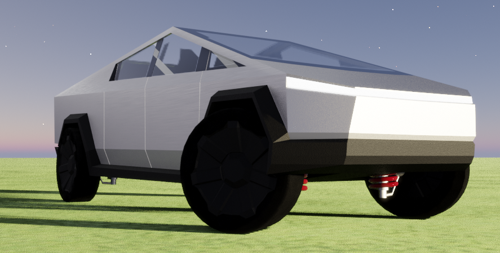 Rigged Tesla Cybertruck low poly