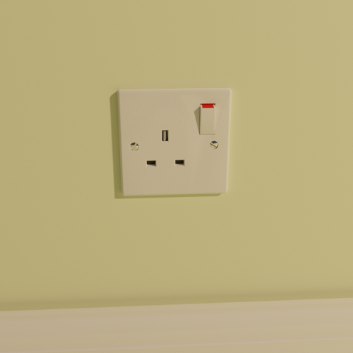 UK 13A Mains Power Socket - Single Switched