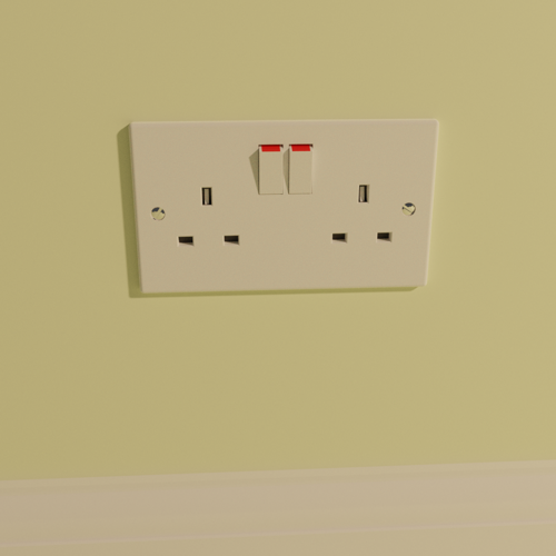 UK 13A Mains Power Socket - Double Switched