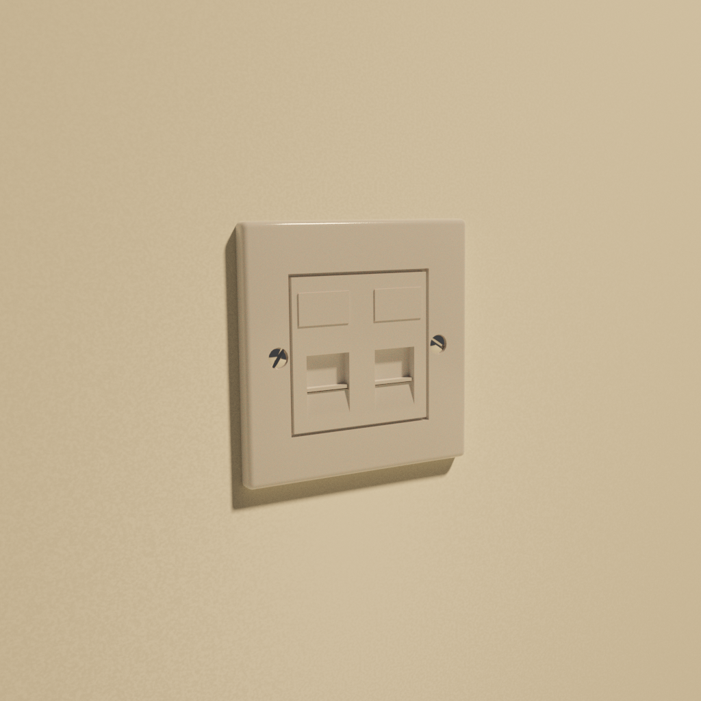 UK Double RJ45 data socket